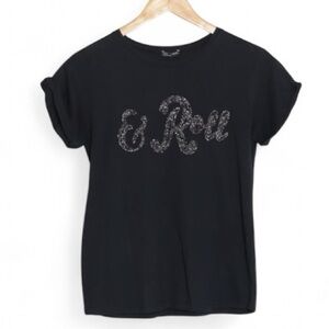 Zara Womens Black Graphic t-shirt | size medium